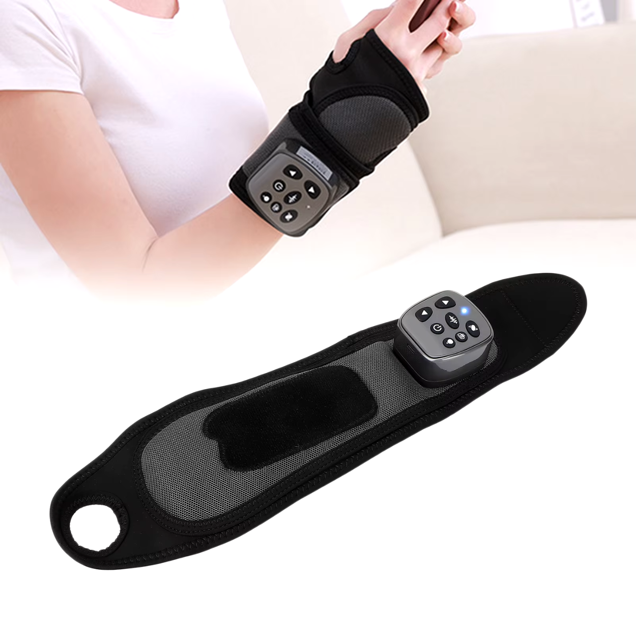 Masseur Chauffant Poignet Vibration Compression Infrarouge