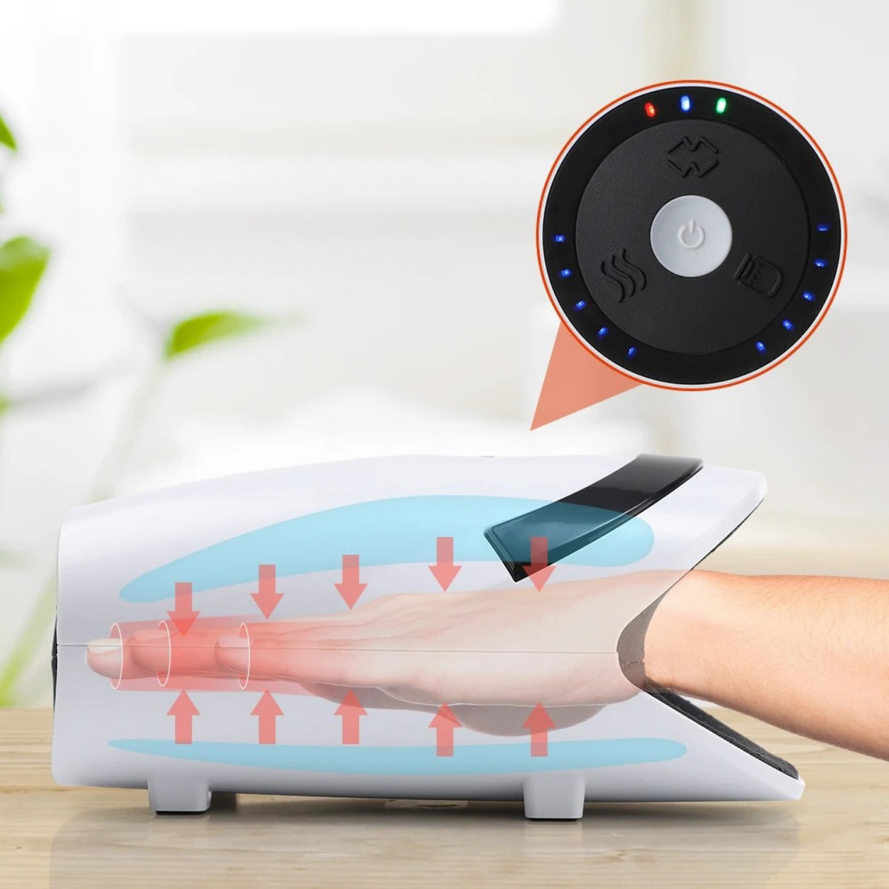 Masseur de Mains Chauffant à Compression Intelligente
