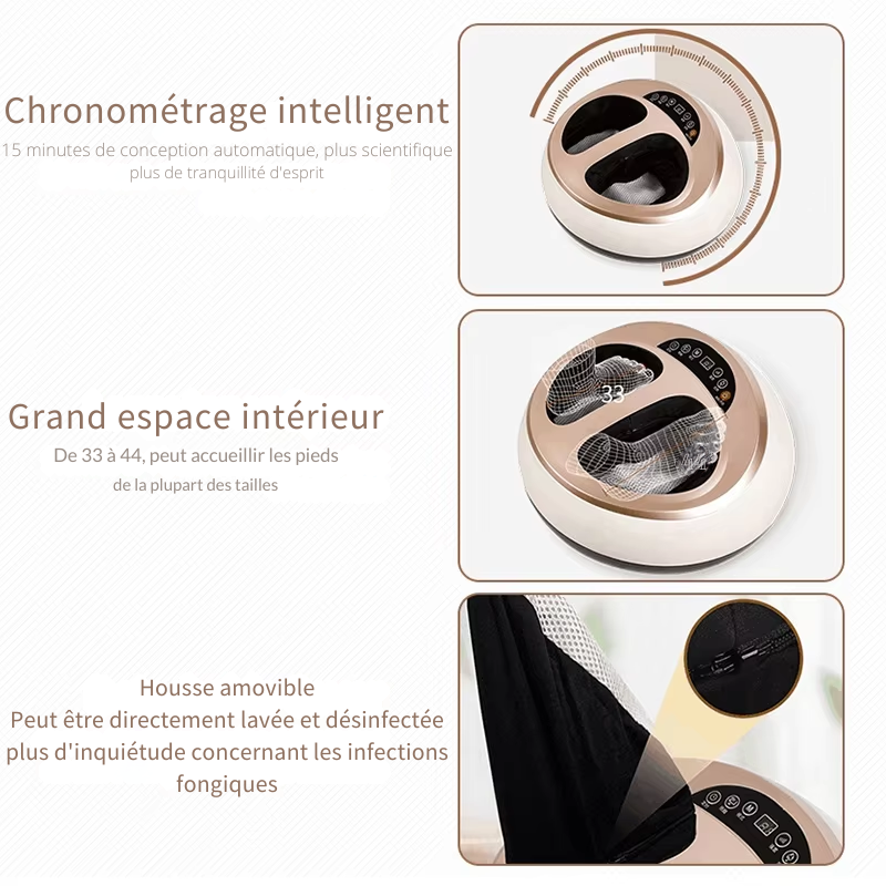 Masseur de pieds Chauffant pétrissant Pressothérapie