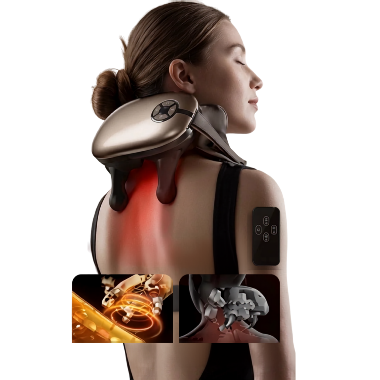 Masseur Cou et Épaules Électrique Appareil de Massage Cervical Chauffant 6D