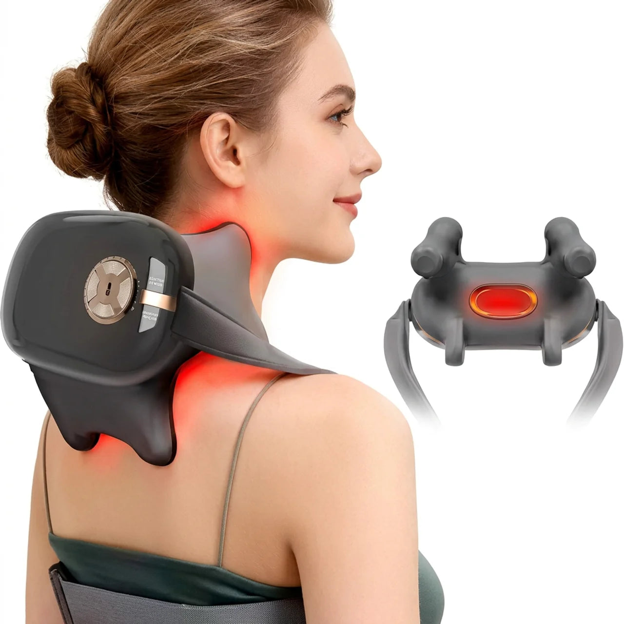Appareil de Massage Cou et Épaules Électrique Cervical Chauffant Nuque et Trapèzes
