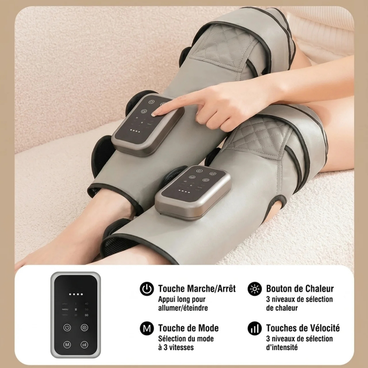 Masseur Jambes Chauffant 360°