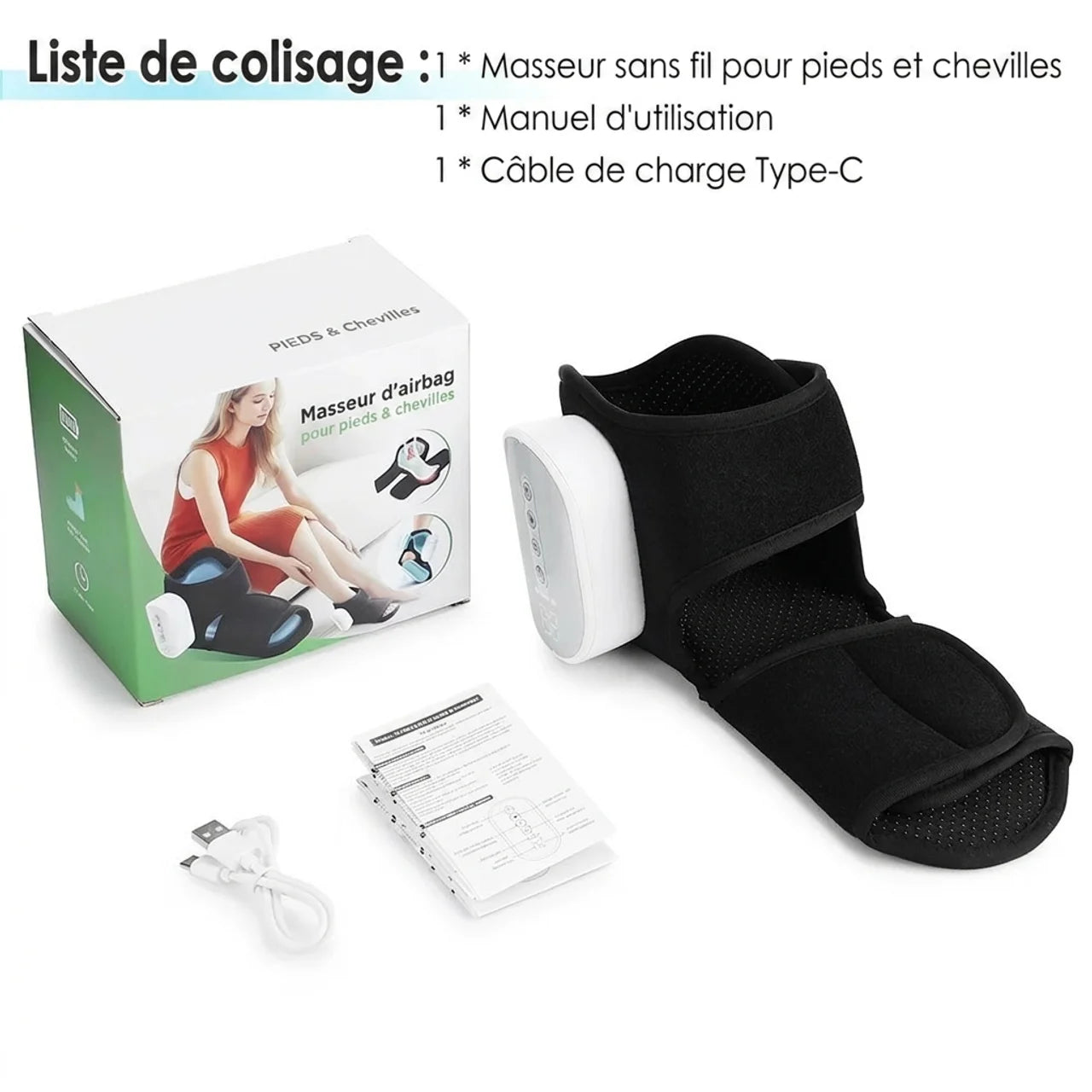 Masseur Pied & Cheville à Airbags Chauffants