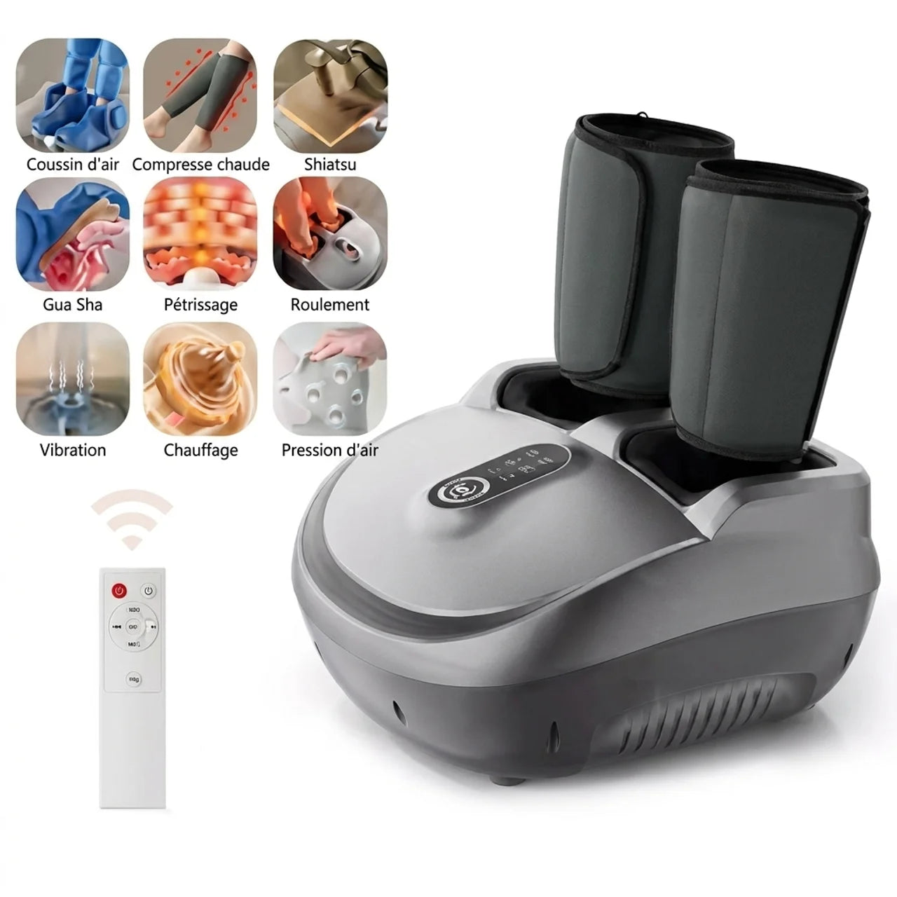 Masseur Pieds et Mollets 8D Chauffant Compression & Massage Shiatsu
