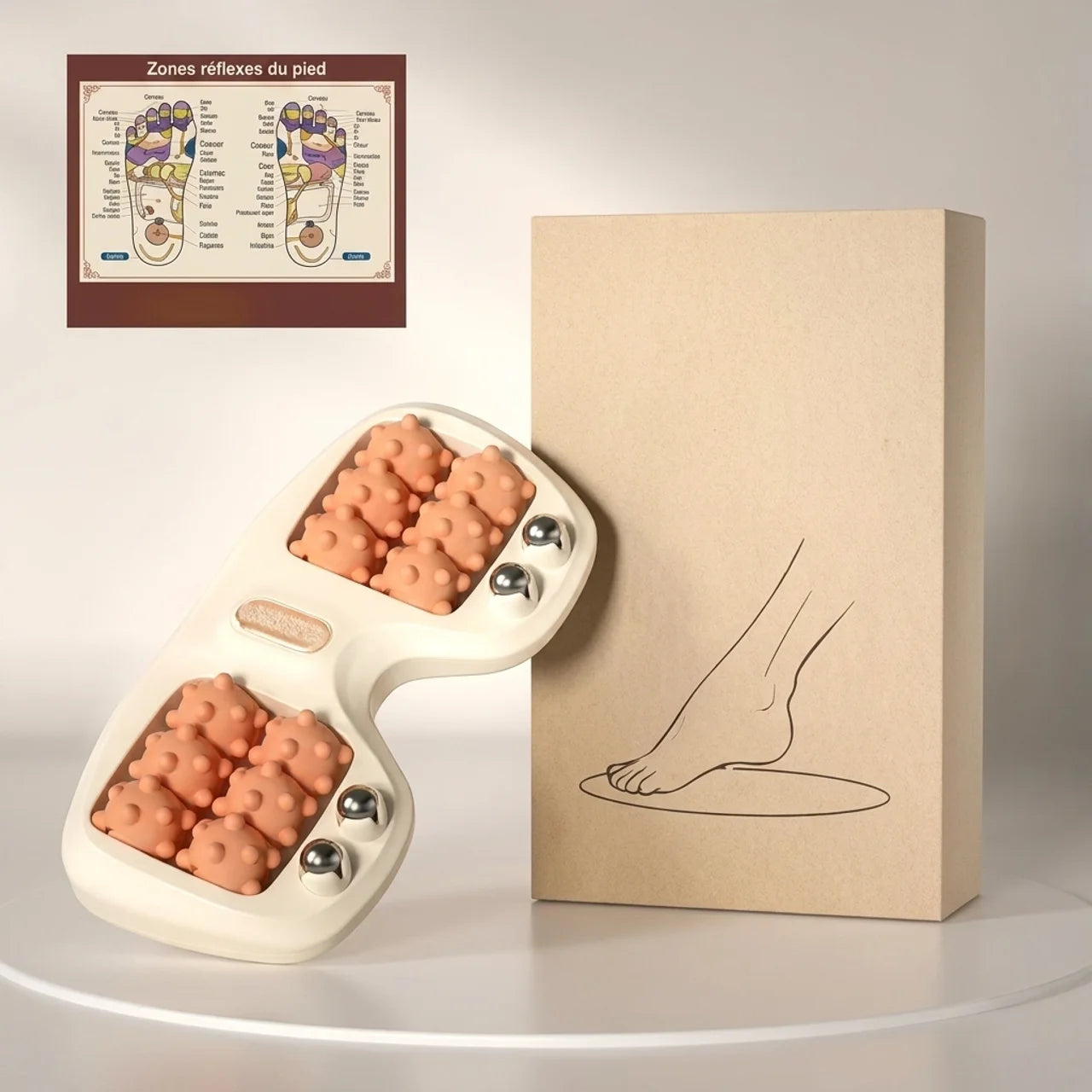 Masseur Réflexologie Plantaire à Rouleaux Magnétiques Relaxation des Pieds