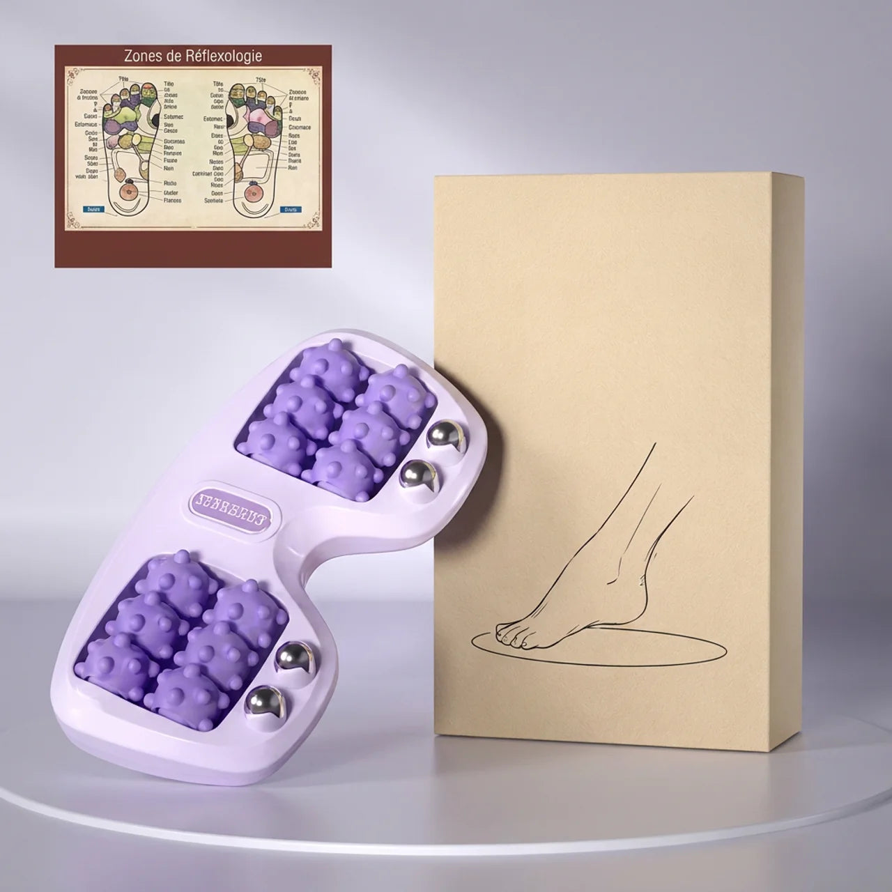Masseur Réflexologie Plantaire à Rouleaux Magnétiques Relaxation des Pieds