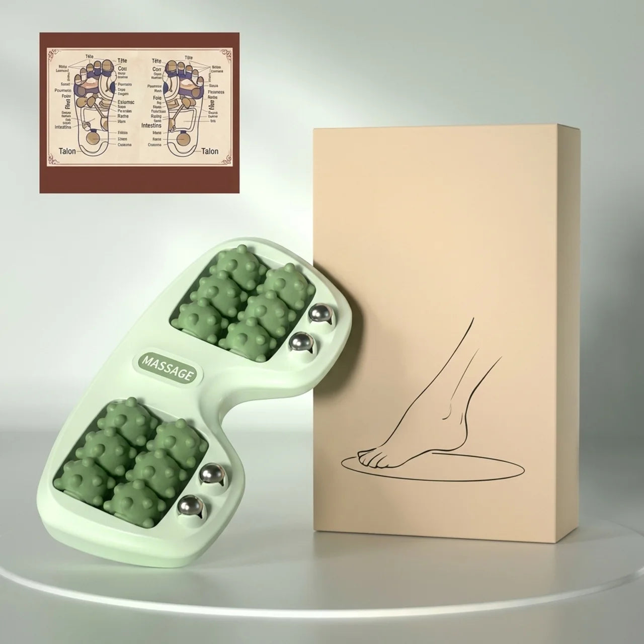 Masseur Réflexologie Plantaire à Rouleaux Magnétiques Relaxation des Pieds