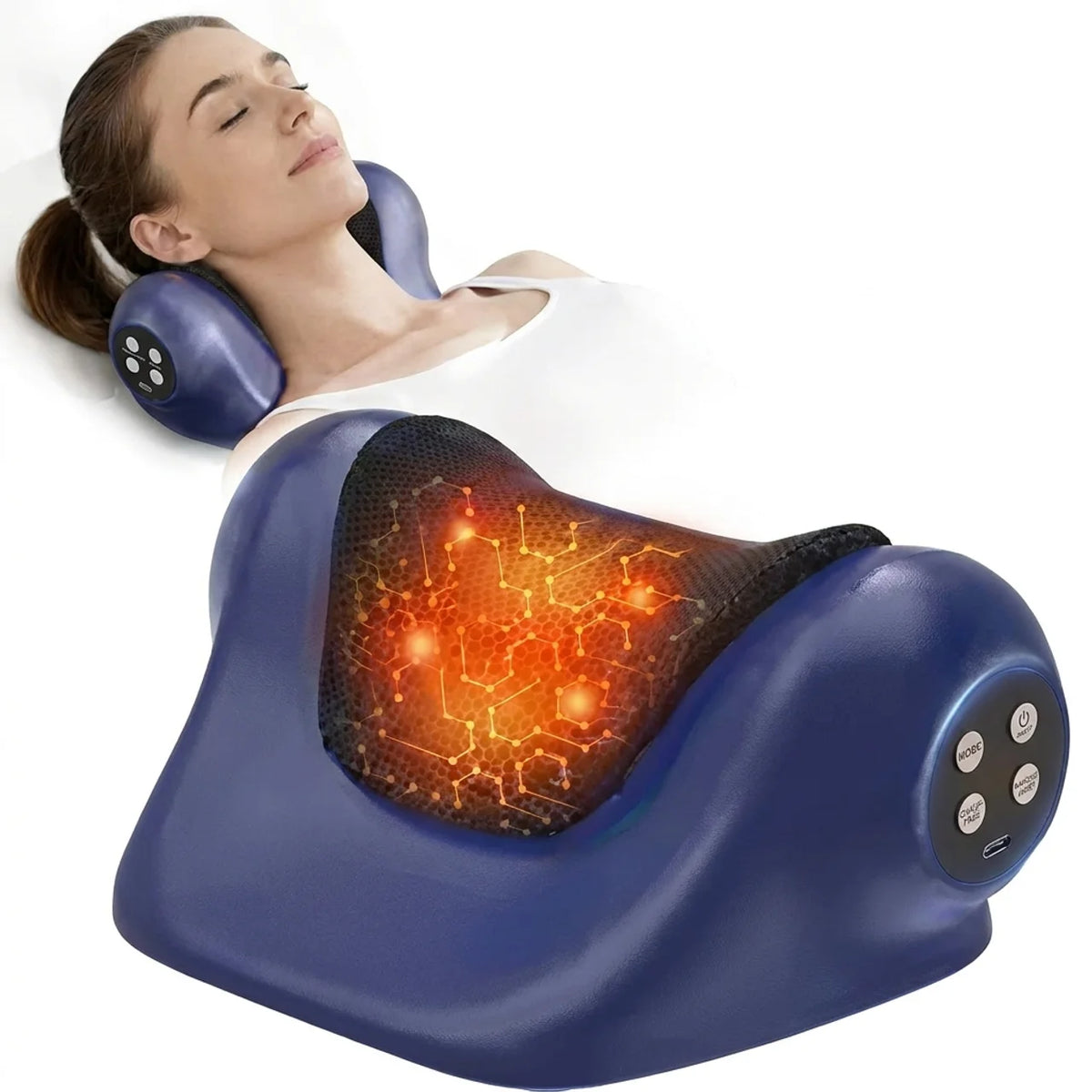 Masseur de Cou Chauffant et Étireur Cervical