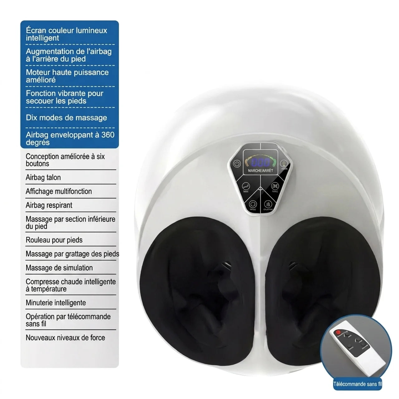 Masseur de Pieds Électrique Chauffant 6D avec Airbags Shiatsu & Vibration