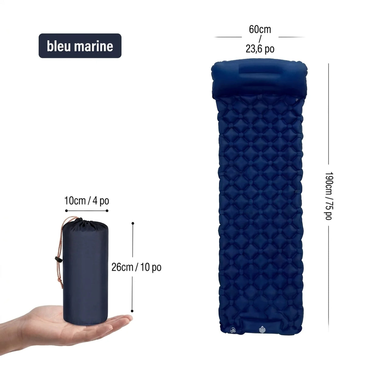 Matelas de Camping Gonflable avec Pompe Intégrée