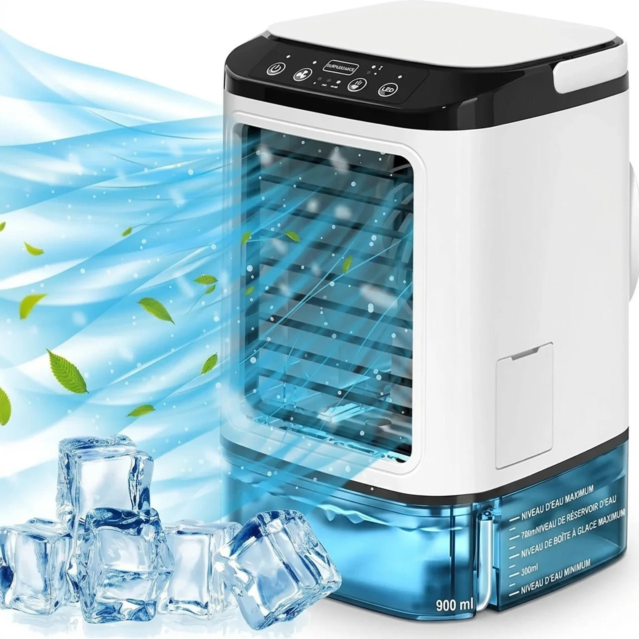 Mini Climatiseur Mobile Rechargeable & Humidificateur 4-en-1