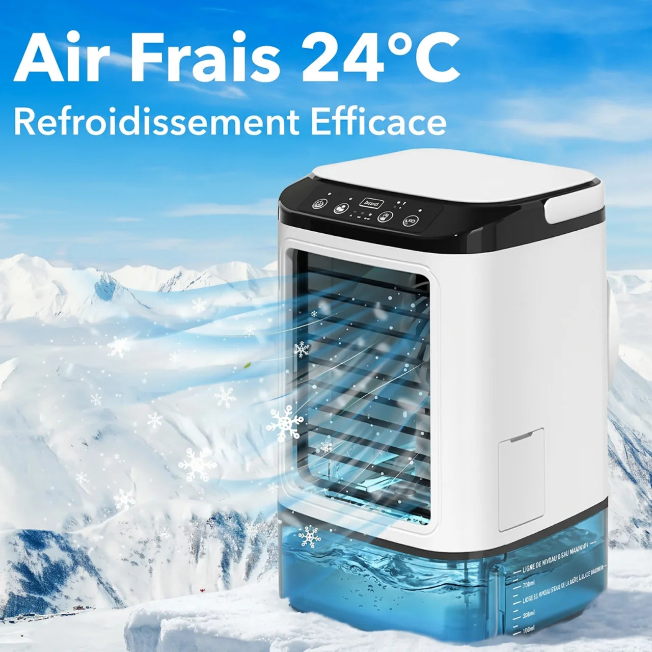 Mini Climatiseur Mobile Rechargeable & Humidificateur 4-en-1