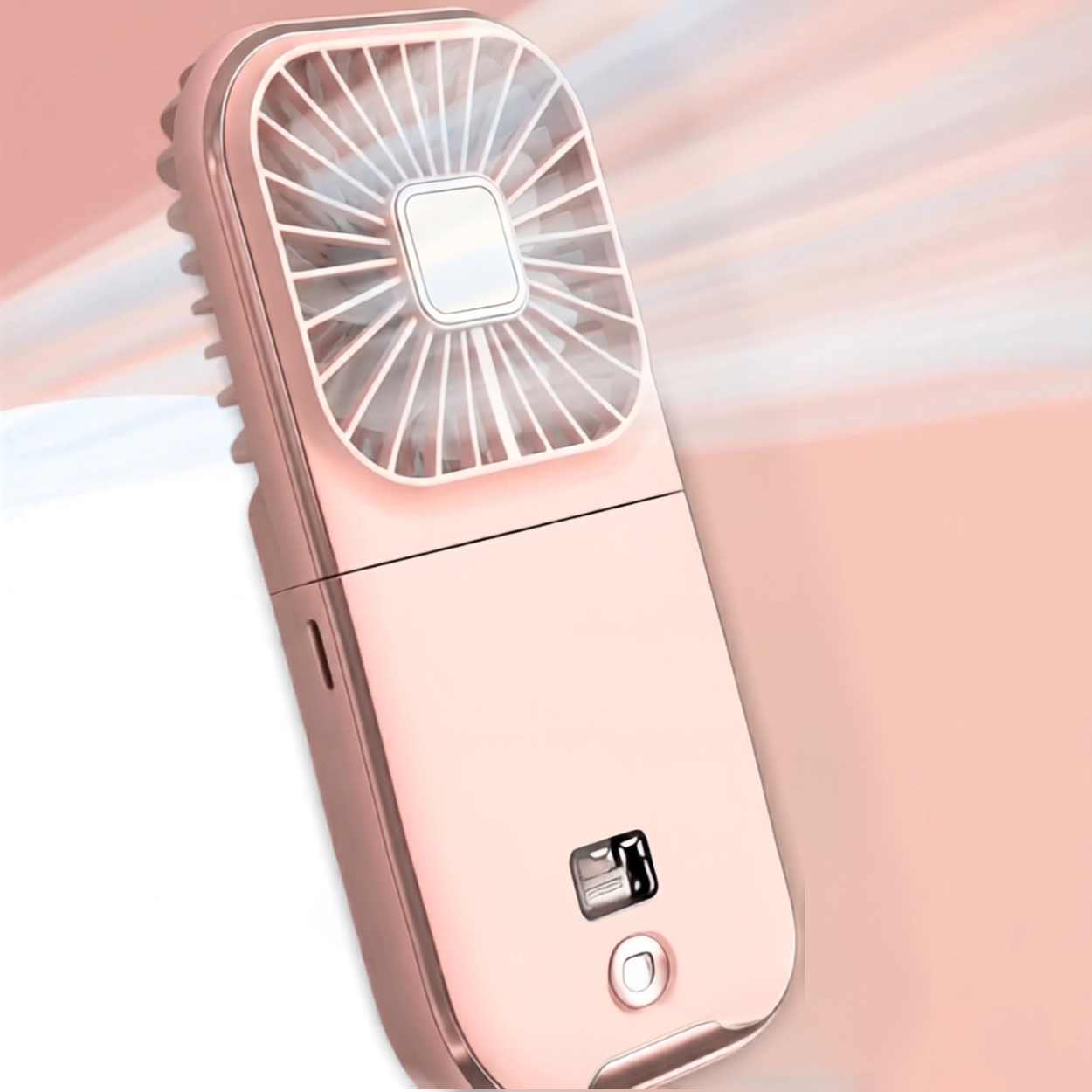 Mini Ventilateur Pliable 3 en 1 USB Portable Tour de Cou & Support Téléphone