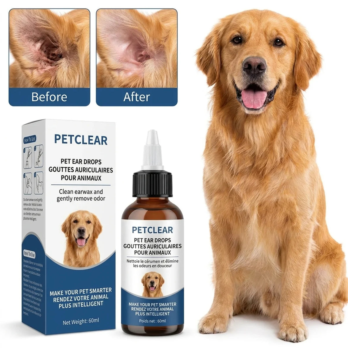 Nettoyant oreilles chien et chat  60 ml