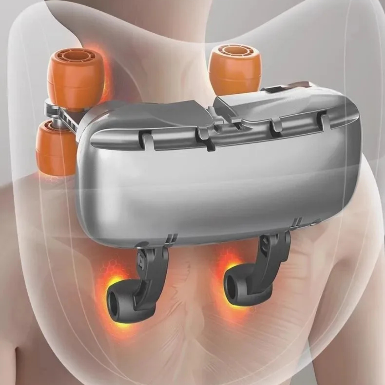 Oreiller de Massage Sans Fil Pétrissage Chauffant Cou Dos & Jambes