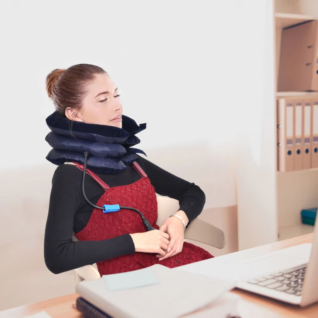 Oreiller cervical gonflable en U