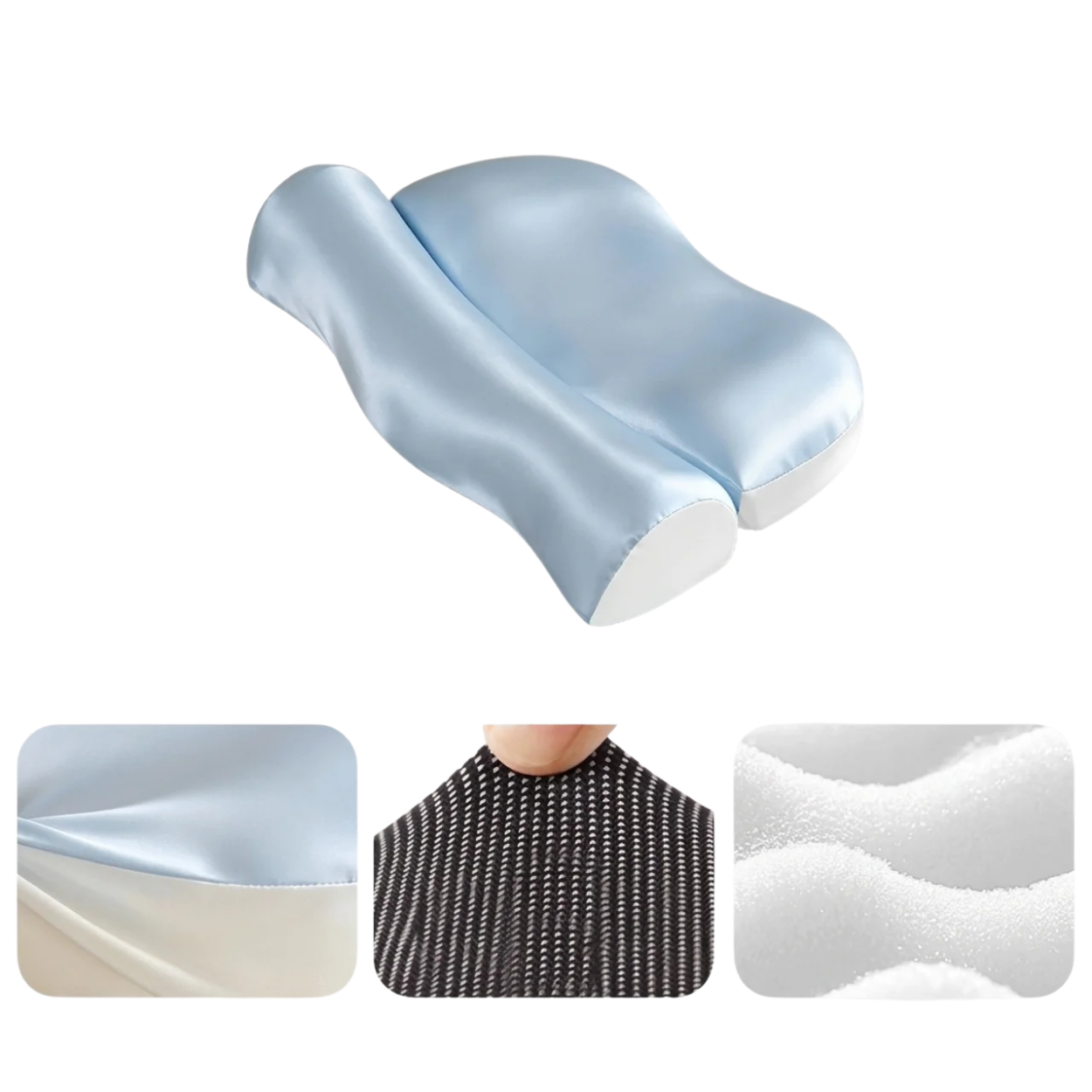 Oreiller Cervical Ergonomique Anti-Rides Mémoire Forme Soutien Nuque Confort Beauté Visage
