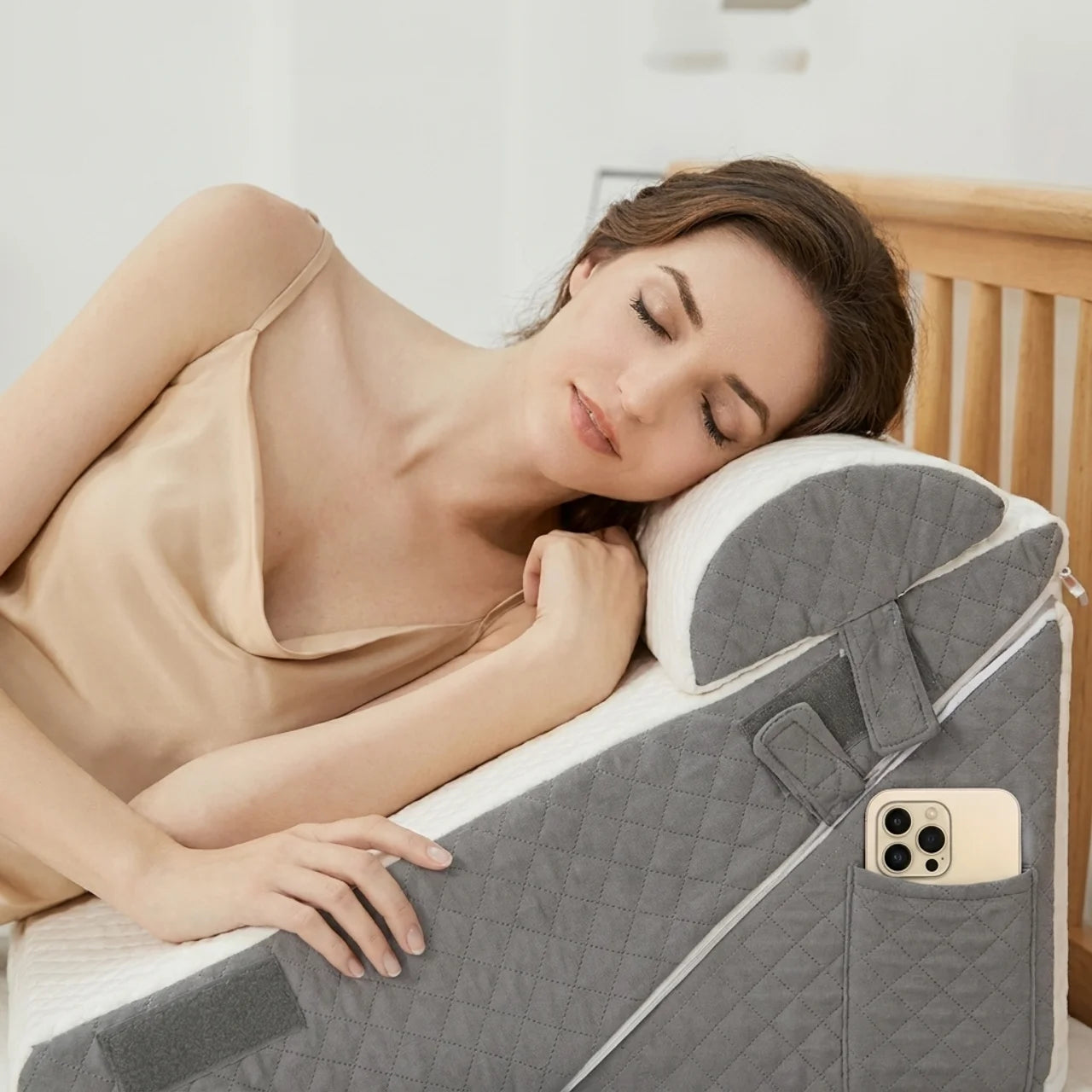Oreiller Compensé Ergonomique Mousse Mémoire de Forme Coussin Mal de Dos
