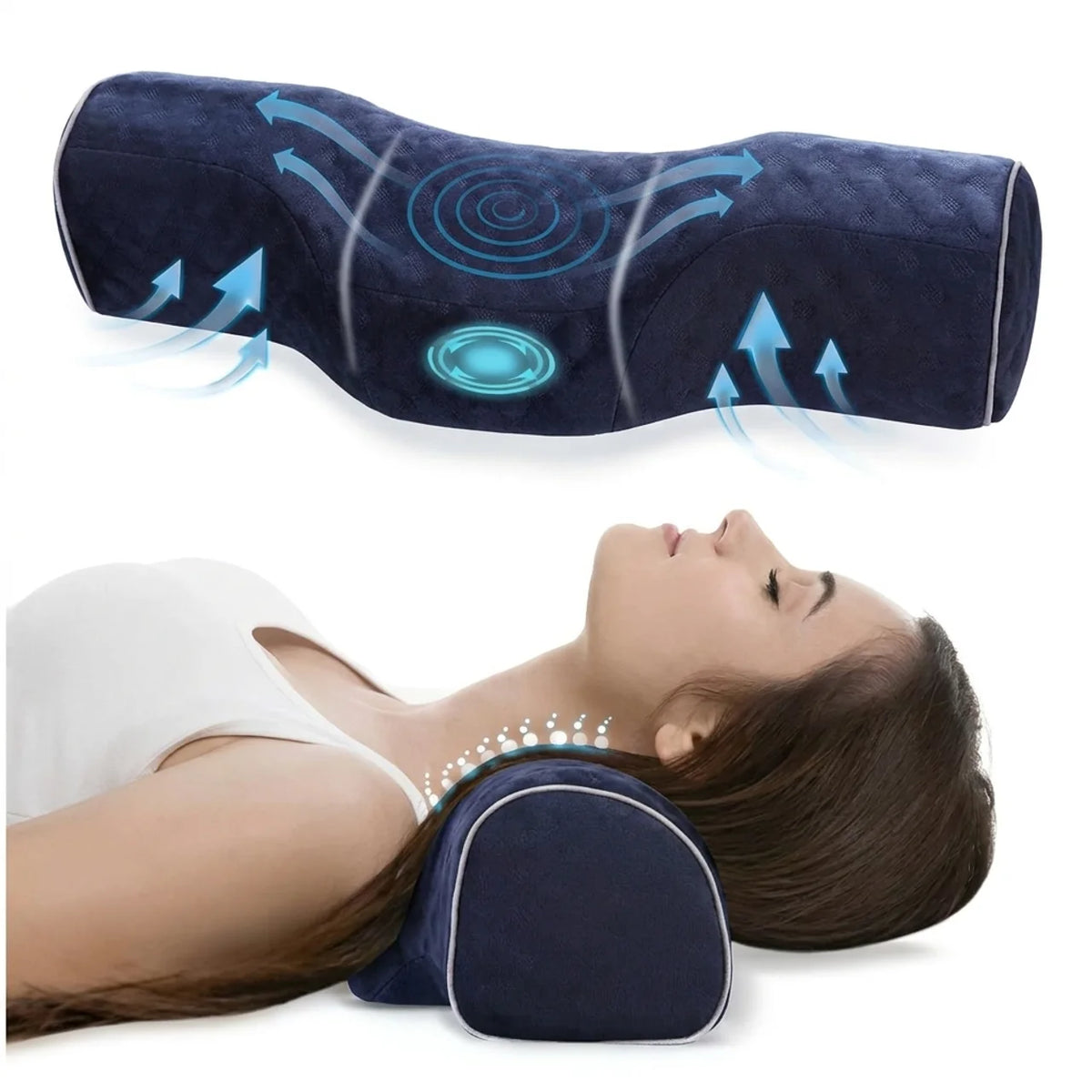 Oreiller cervical ergonomique Coussin de soutien pour le cou et le sommeil