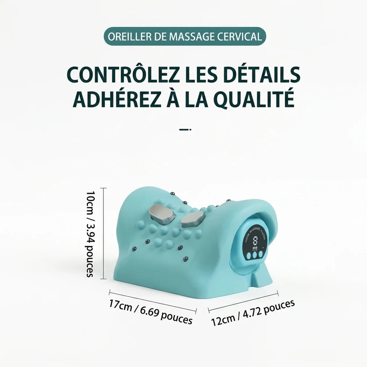 Oreiller de Massage Cervical Sans Fil Confort et Détente à Domicile