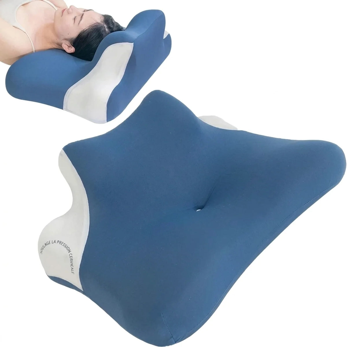 Oreiller ergonomique multifonction à mémoire de forme support cervical support téléphone