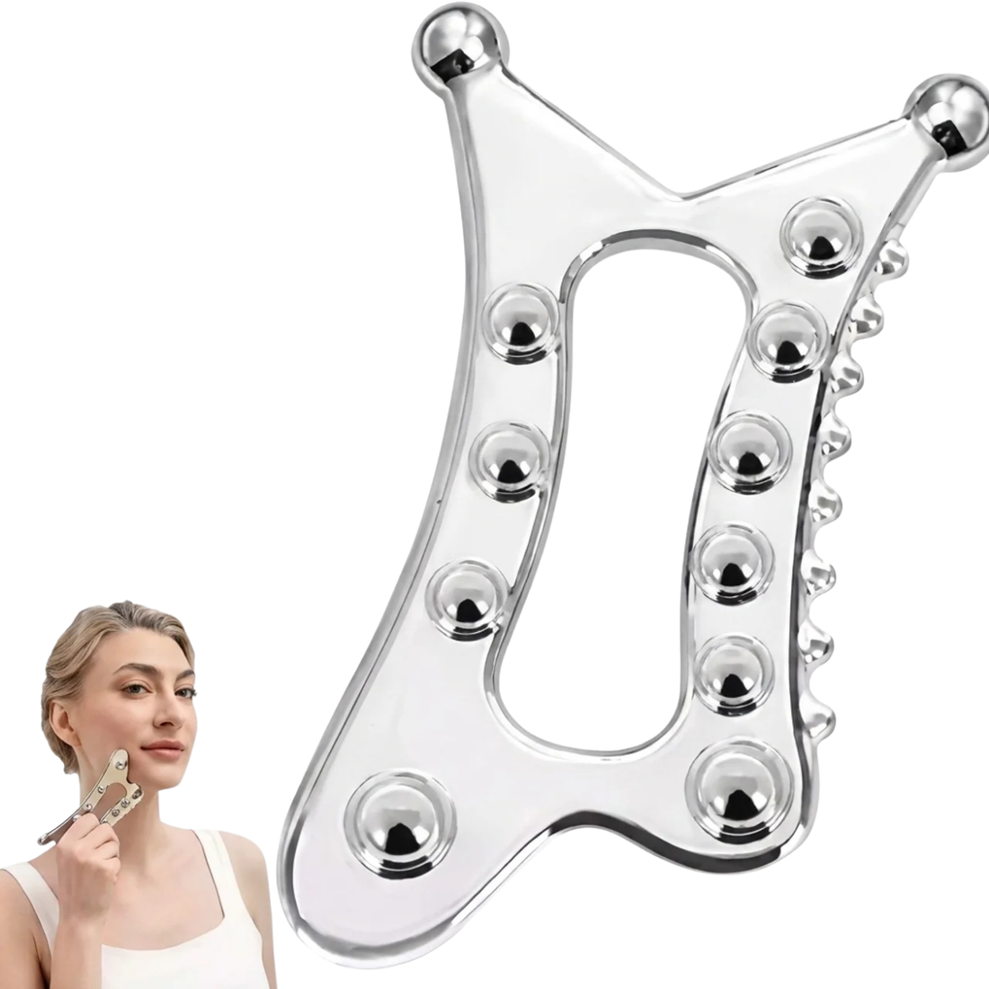 Outil Gua Sha Métallique Corps 5-en-1 Masseur Fascia et Cellulite