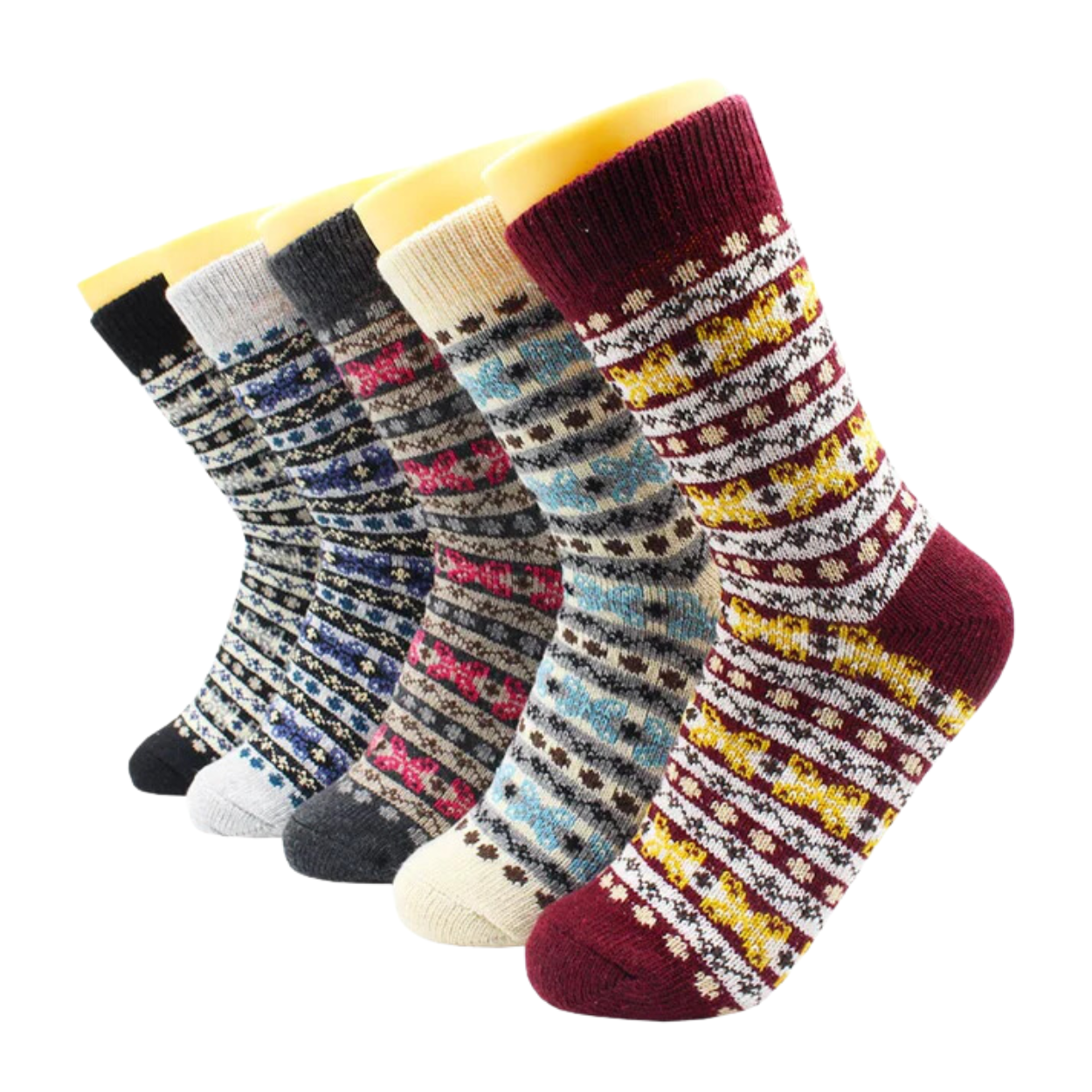 5 Paires de Chaussettes en Laine et Cachemire