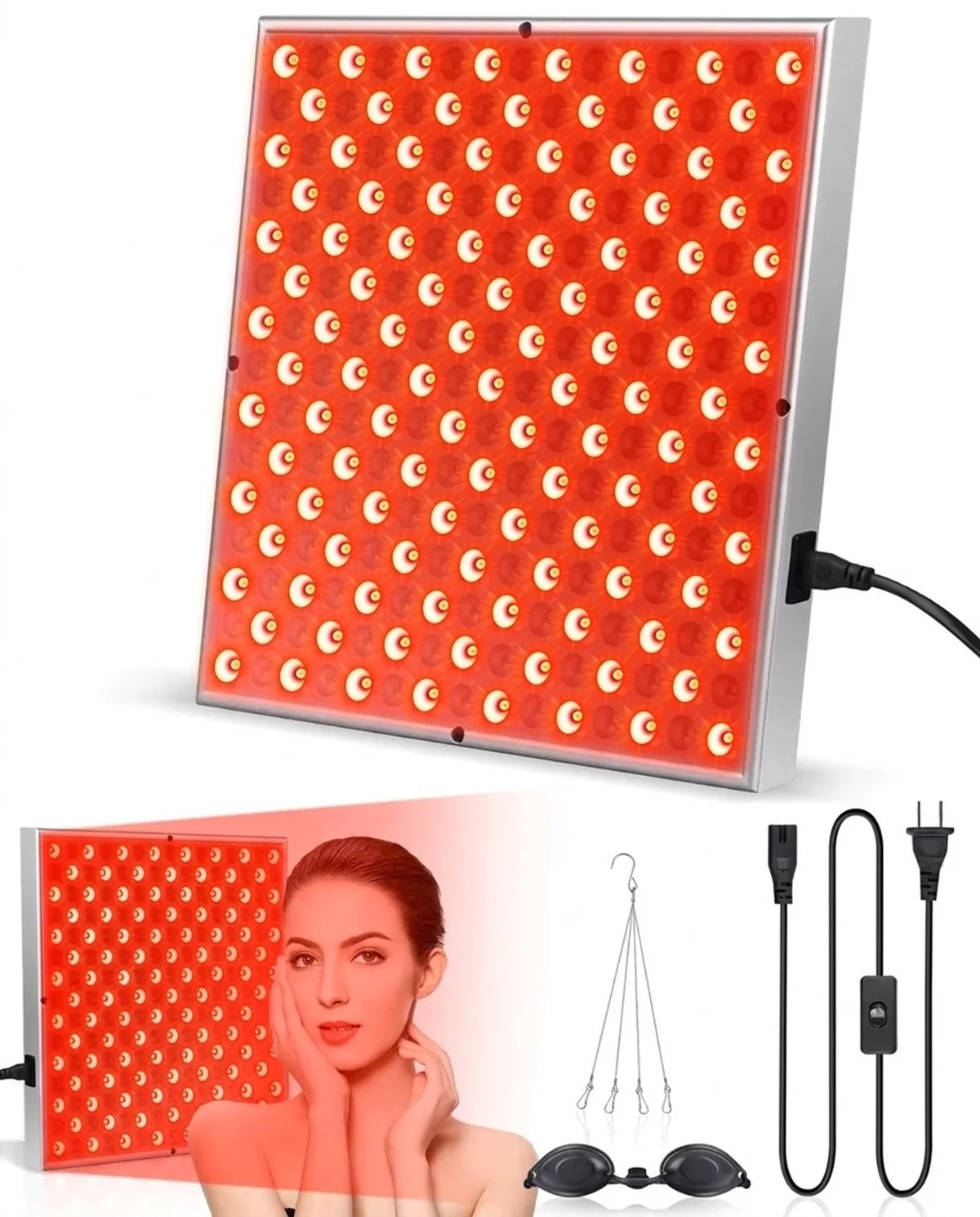 Panneau de Thérapie par la Lumière Rouge 225 LED Soulagement Musculaire à Domicile