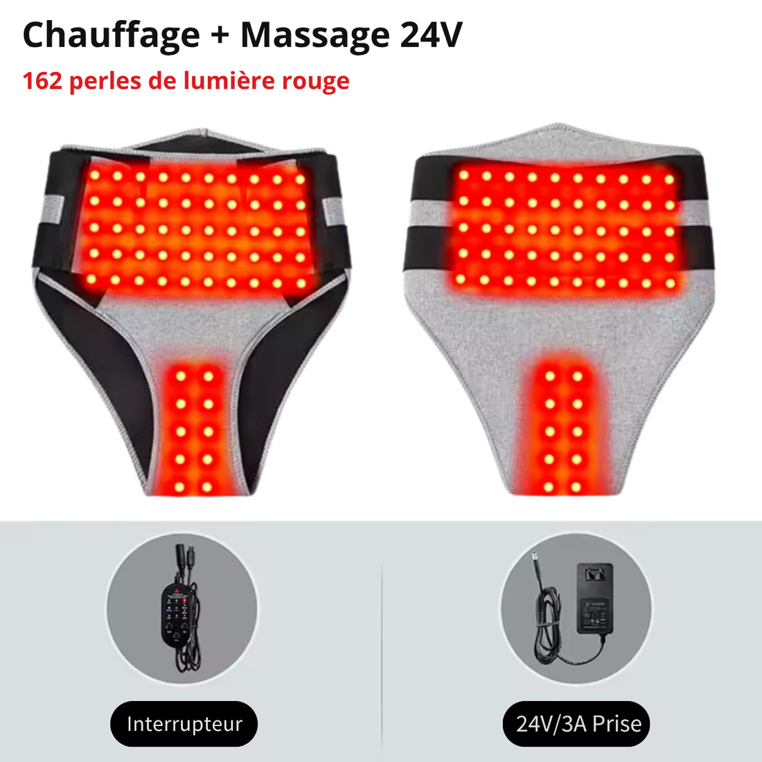 Pantalon chauffant à lumière rouge et massage vibrant