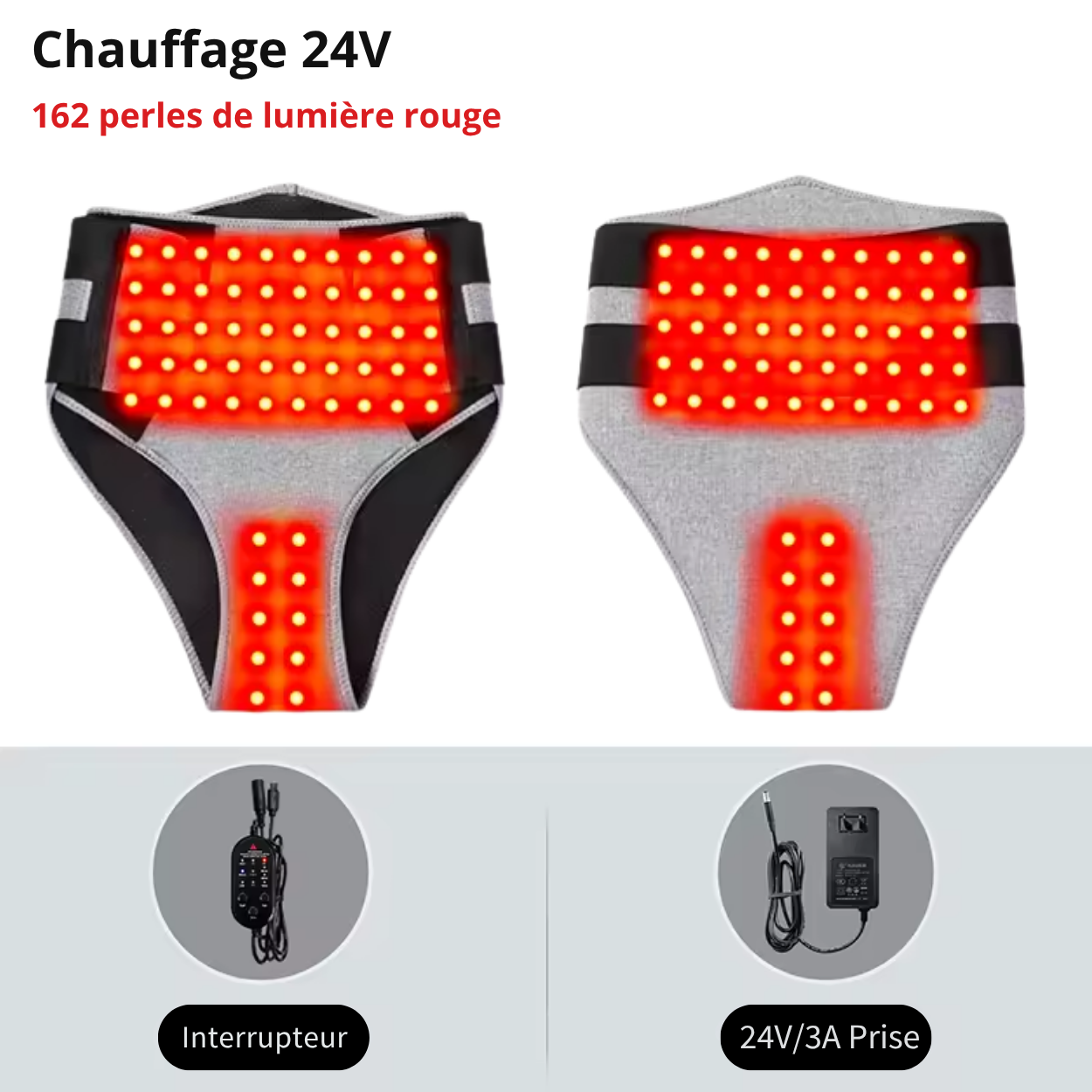 Pantalon chauffant à lumière rouge et massage vibrant