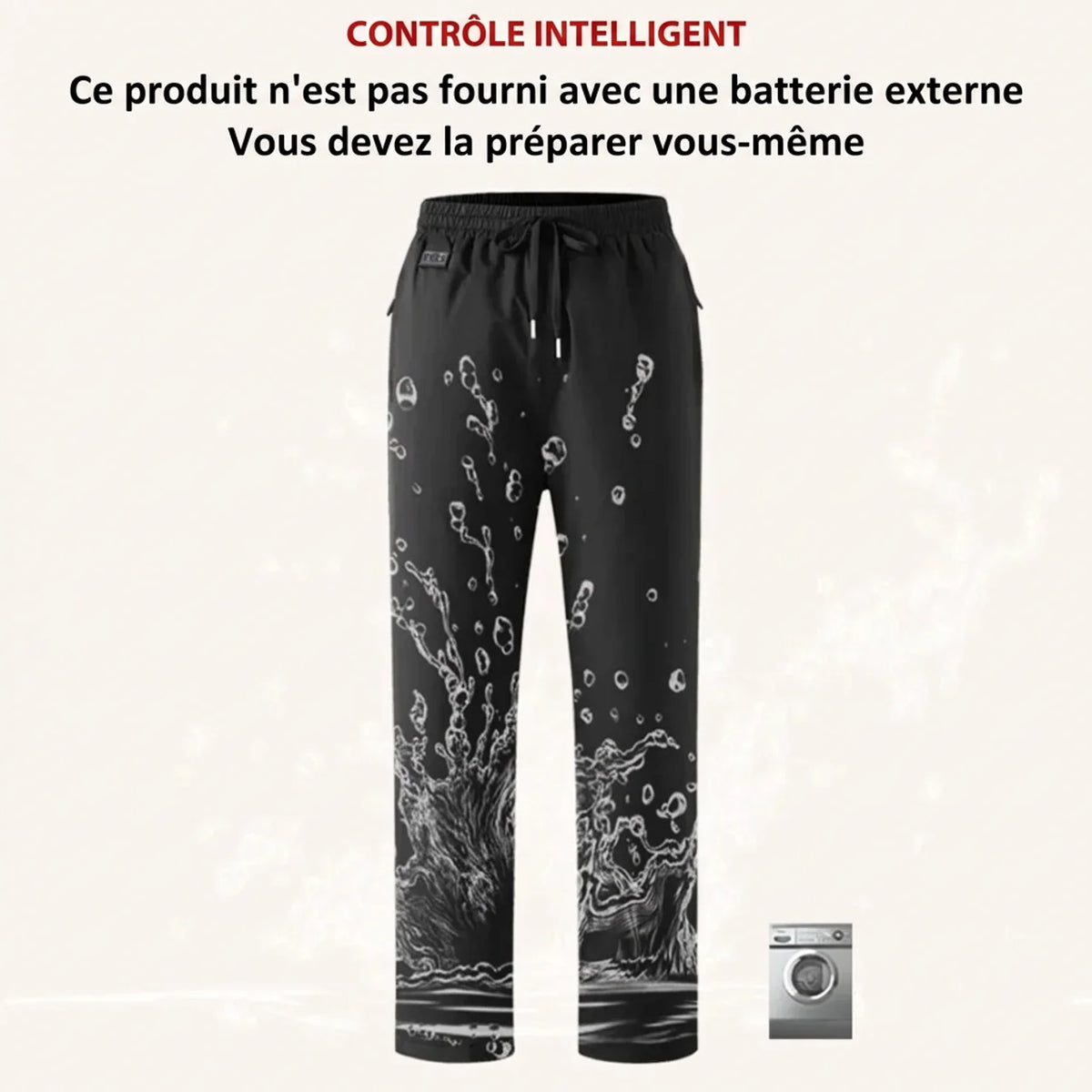 Pantalon Chauffant USB 15 Zones Pantalon Thermique d'Hiver pour Cyclisme & Extérieur