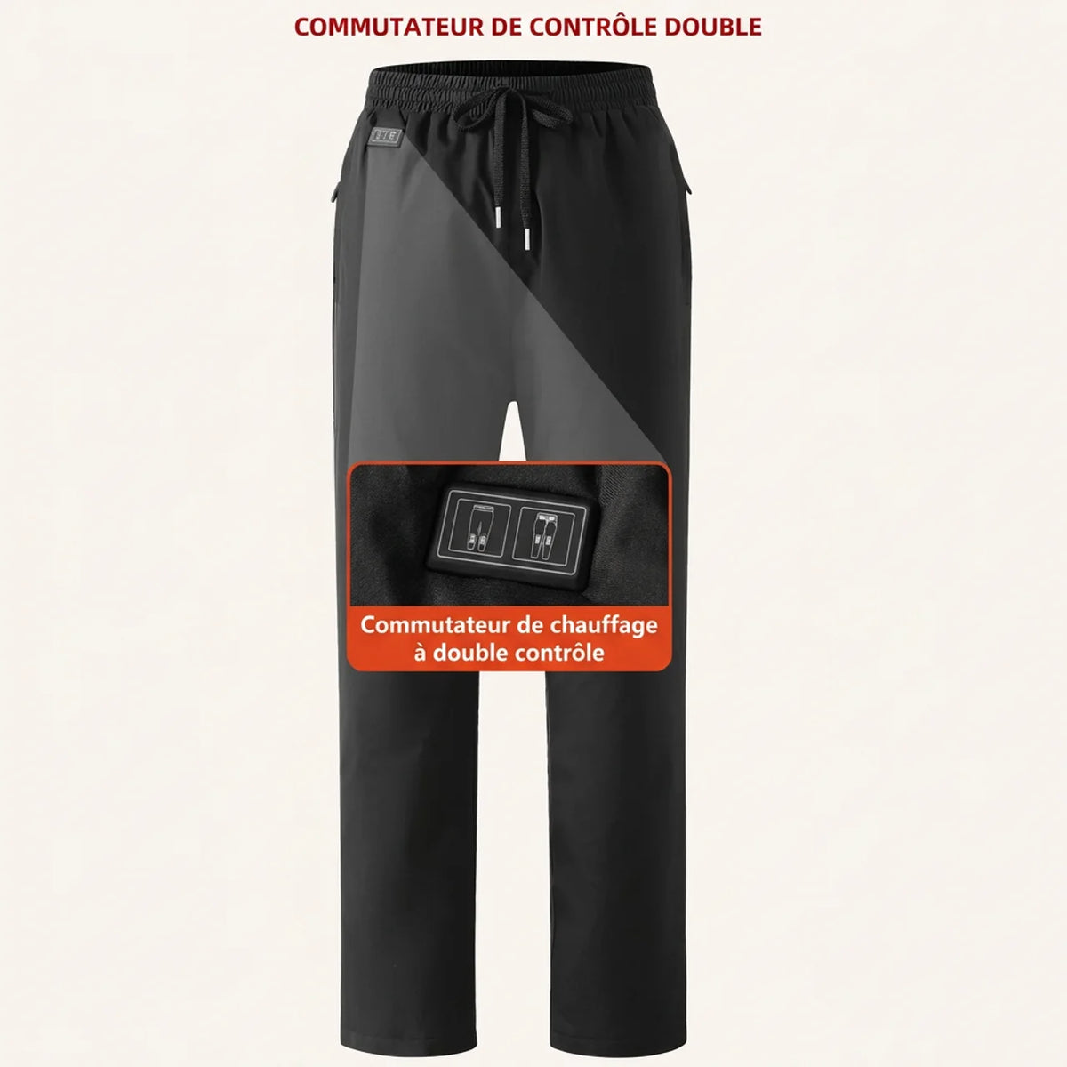 Pantalon Chauffant USB 15 Zones Pantalon Thermique d'Hiver pour Cyclisme & Extérieur