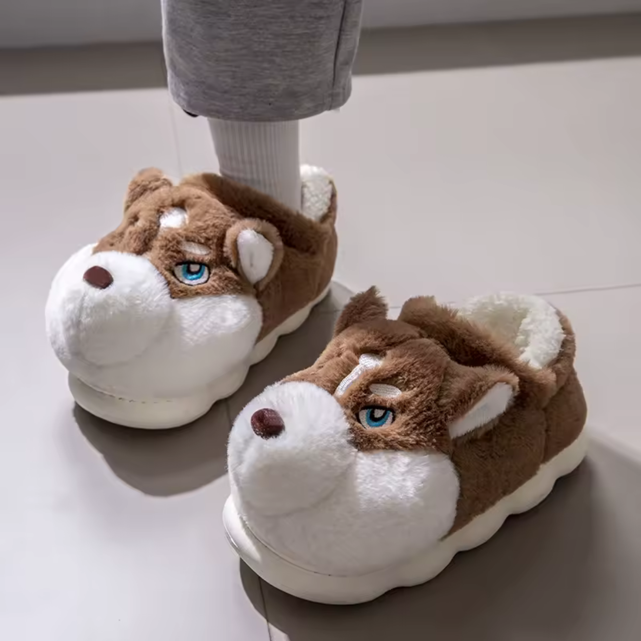 Pantoufles Husky Cartoon Ultra Douces