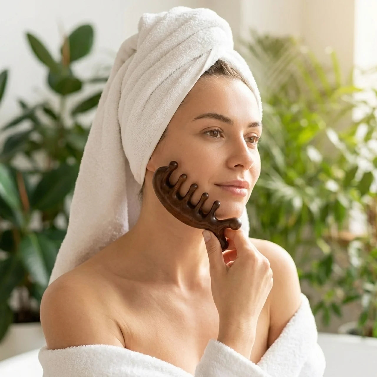 Peigne de Massage en Bois pour Cuir Chevelu Visage & Corps