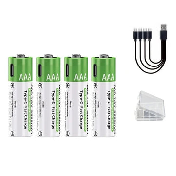 Piles AAA rechargeables au lithium 1,5 V avec recharge rapide USB-C