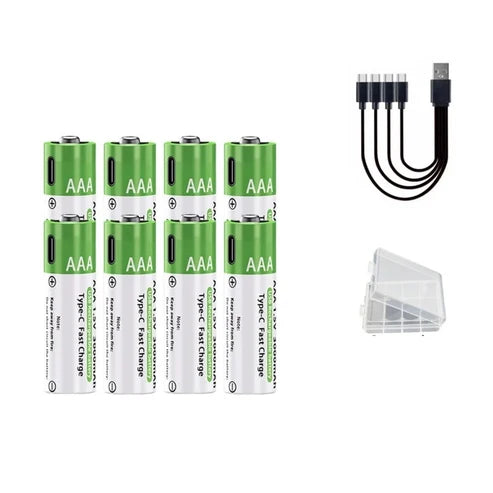 Piles AAA rechargeables au lithium 1,5 V avec recharge rapide USB-C