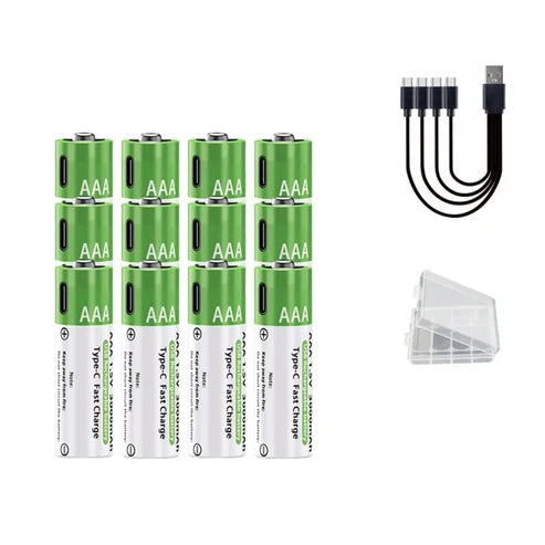 Piles AAA rechargeables au lithium 1,5 V avec recharge rapide USB-C