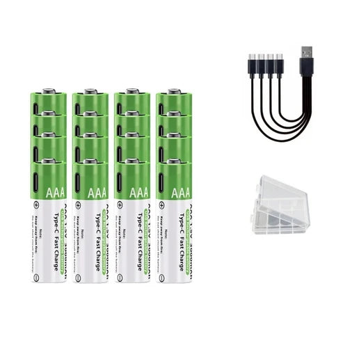 Piles AAA rechargeables au lithium 1,5 V avec recharge rapide USB-C
