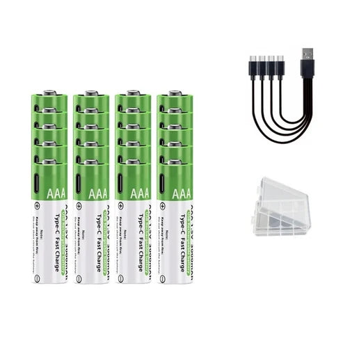 Piles AAA rechargeables au lithium 1,5 V avec recharge rapide USB-C