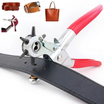 Pince Perforatrice Rotative Professionnelle 6 Tailles pour Cuir Ceinture Tissu et Plastique