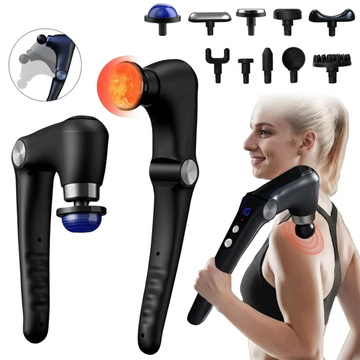 Pistolet de Massage Fascia Chaud & Froid avec Poignée Réglable 90°