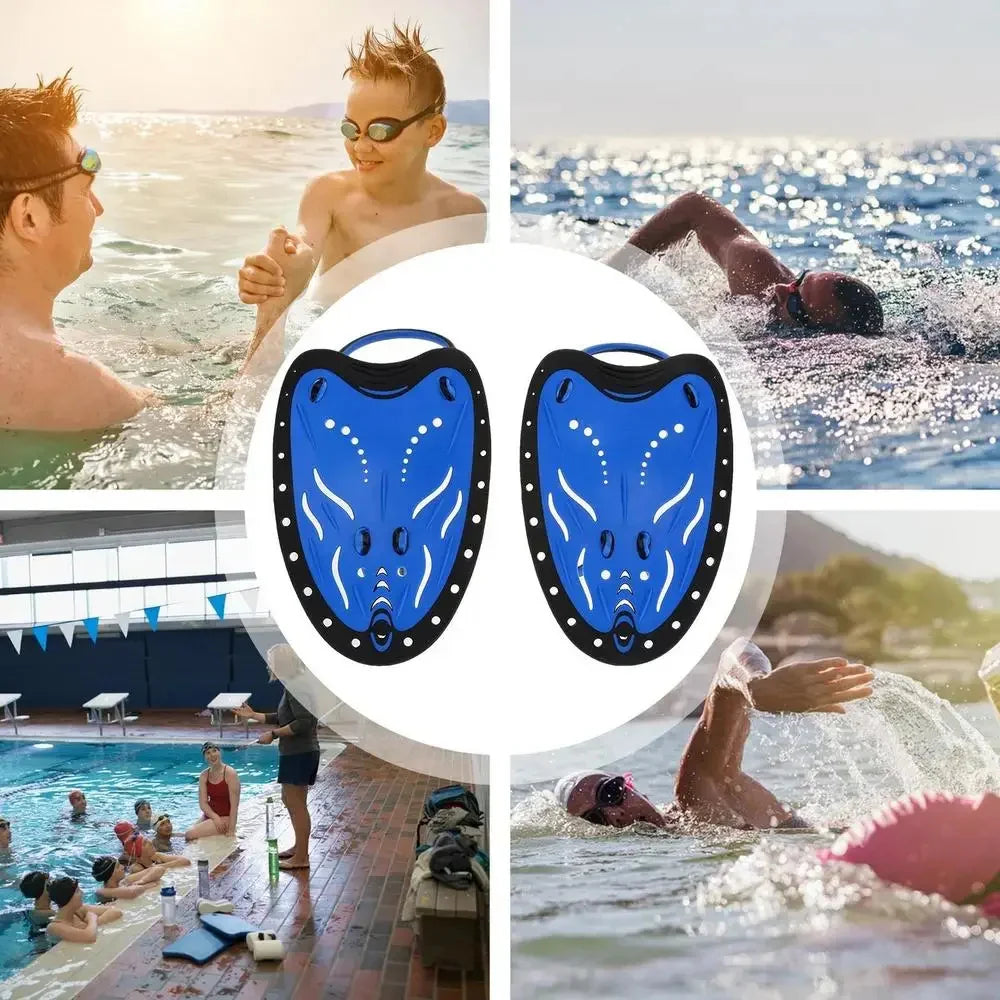 Plaquettes de Natation d’Entraînement Réglables avec Sangles en Silicone