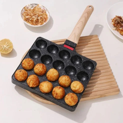 Poêle à Takoyaki antiadhésive 7, 12 ou 20 moules avec pics et pinceau