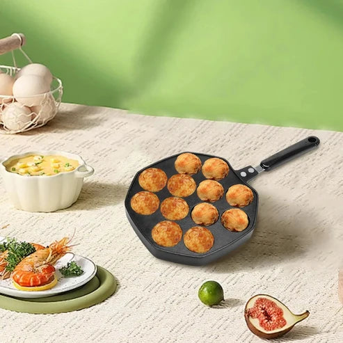 Poêle à Takoyaki antiadhésive 7, 12 ou 20 moules avec pics et pinceau