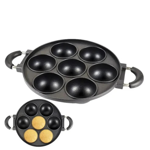 Poêle à Takoyaki antiadhésive 7, 12 ou 20 moules avec pics et pinceau