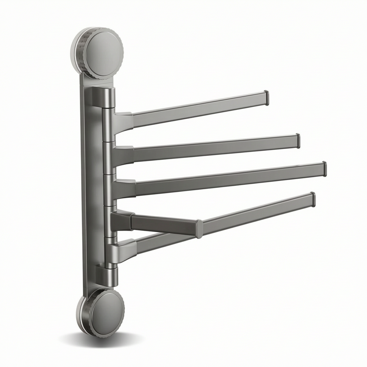 Porte Serviettes Rotatif Aluminium Ventouses Fixation Sans Perçage
