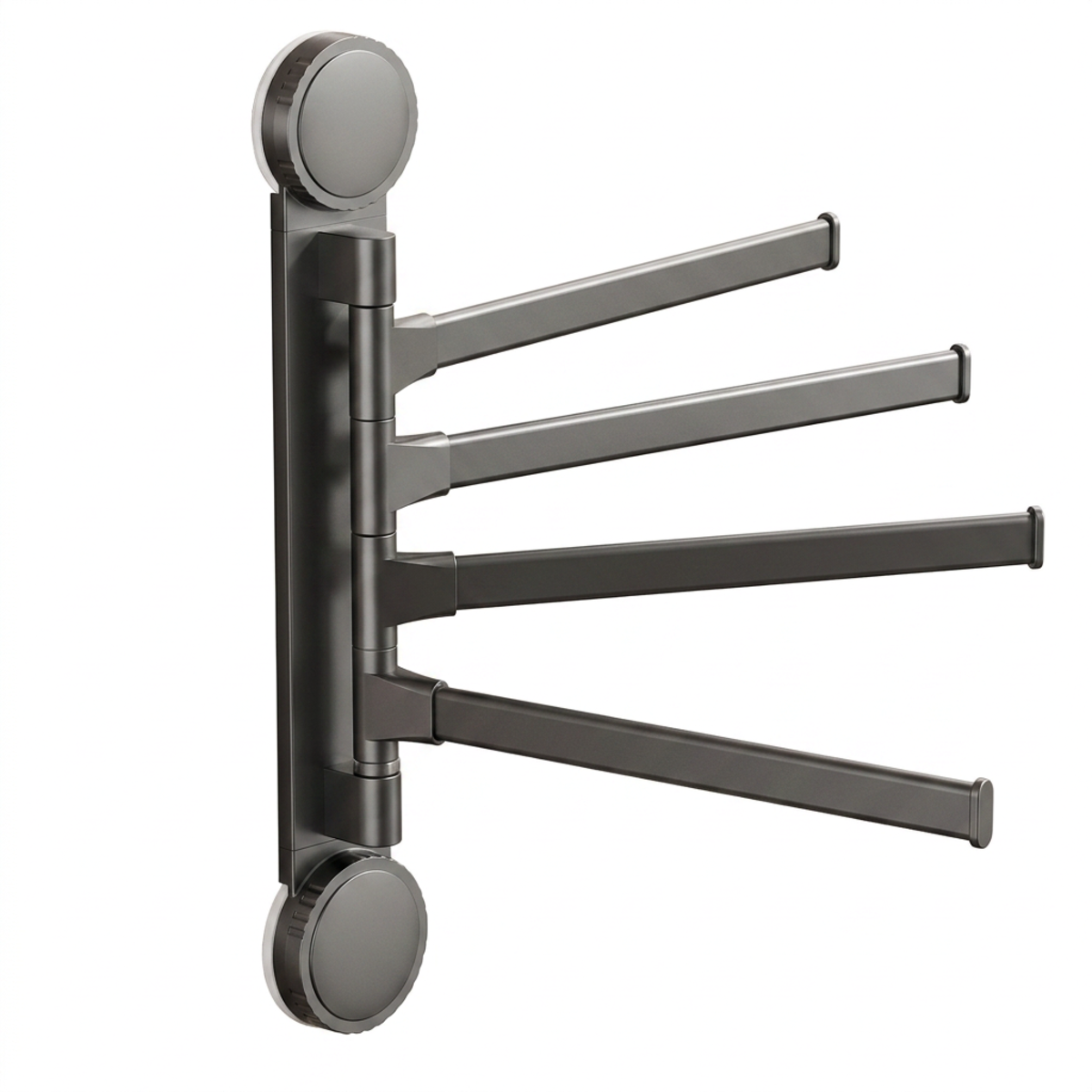 Porte Serviettes Rotatif Aluminium Ventouses Fixation Sans Perçage