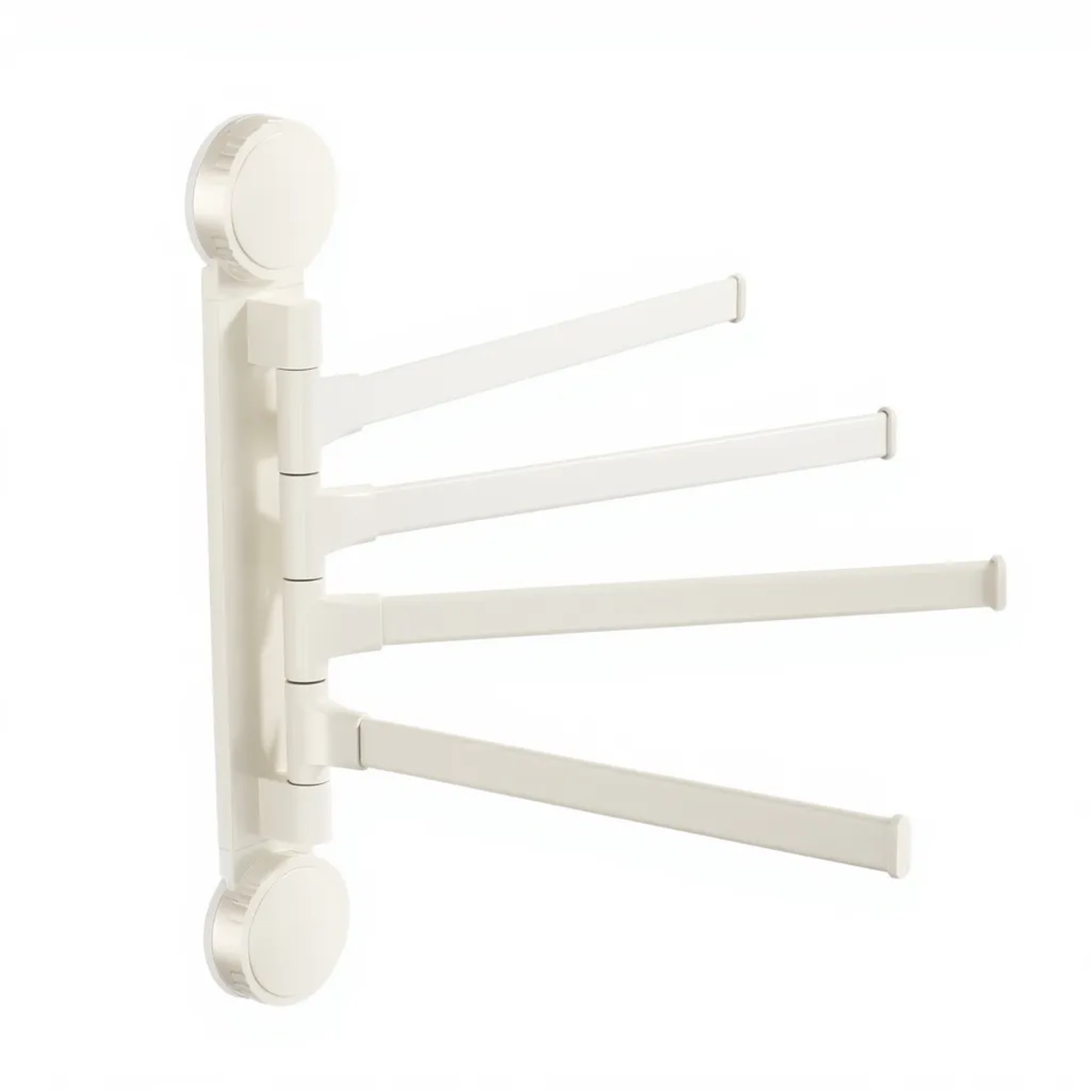 Porte Serviettes Rotatif Aluminium Ventouses Fixation Sans Perçage