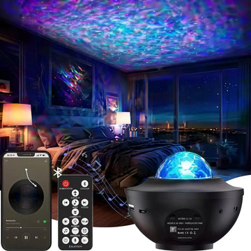 Projecteur Galaxie Ciel Étoilé LED Veilleuse Enfant et Adulte avec Enceinte Bluetooth
