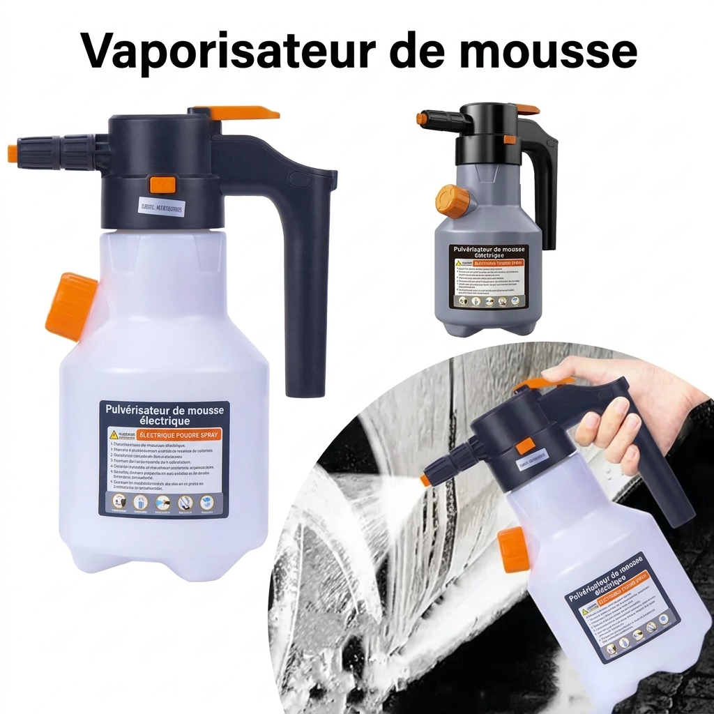 Pulvérisateur à mousse électrique rechargeable 2 L pour lavage automobile